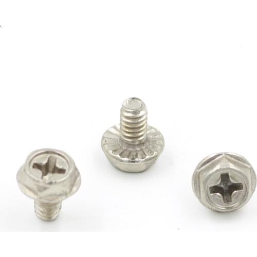 25pcs PC Case Power Supply PSU Hard Drive Motherboard Phillips Hex Flange Washer Head Mounting Screw 6#-32x6mm DIY Computer B