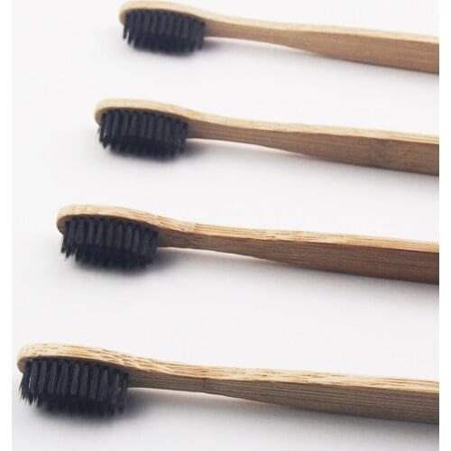 100 Pieces Thin Waved Style 100% Bamboo Toothbrush Wood toothbrush Novelty Bamboo soft-bristle Bamboo Fibre Wooden Handle