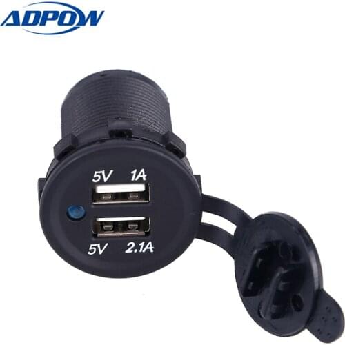 12-24V USB Charger for Motorcycle Auto Truck ATV Boat LED Car 3.1A Dual USB Socket Charger Power Adapter Car Socket