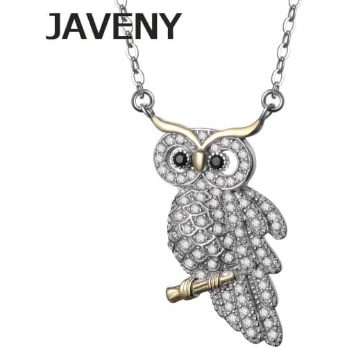 925 Sterling Silver Jewelry Pave CZ Cubic Zirconia Animal Cute Owl Pendant Necklaces for Women Birthday Christmas Party Gifts