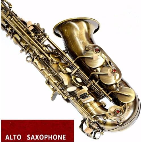Alto Saxophone drop Eb Alto Sax instruments antique copper Complete accessories Free shipping saxophone and case