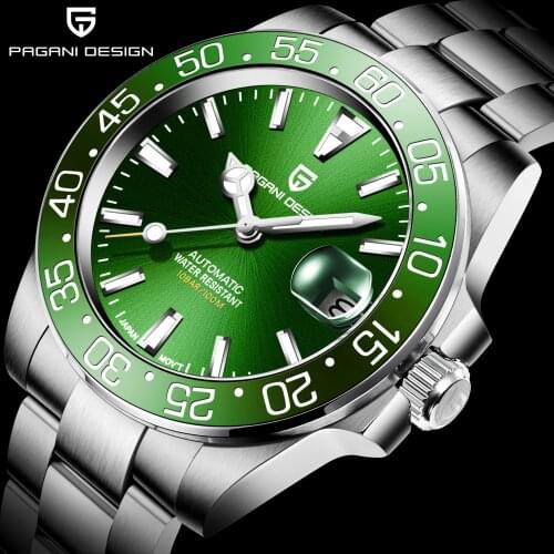 PAGANI DESIGN 2020 New Men Automatic Watch Sapphire NH35 Stainless Steel Watch 100m Waterproof Men Mechanical Watch Reloj Hombre