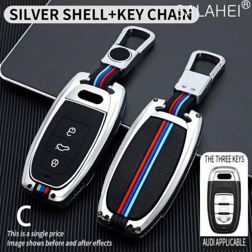 Zinc Alloy Silicone Car Key Case Cover Protective Shell For Audi A1 A3 A4 A5 A7 C5 C6 8L 8P B6 B7 B8 C6 RS3 Q3 Q5 Q7 TT 8L 8V S3