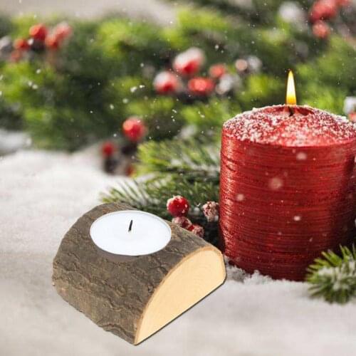 Wood Candle Holder Candlestick Arch Log Flowerpot Stand Party Ornament