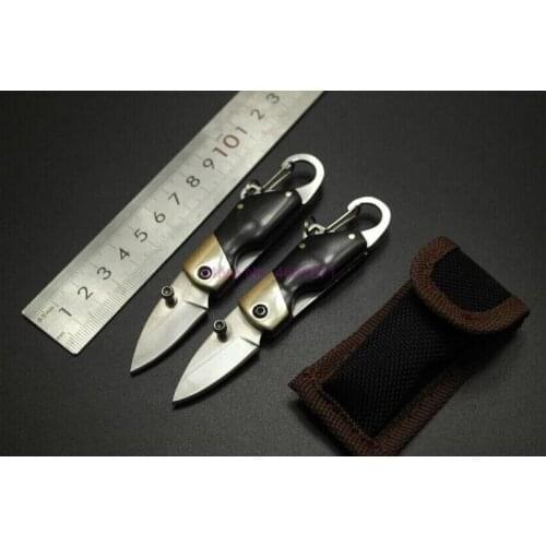 By DHL 200pcs Hiking camping mini folding knife outdoor survival portable stainless steel knife key chain pocket knife nylon bag