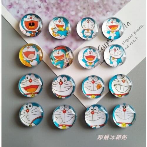 15 pieces a lot)Doraemon A Dream cartoon creative crystal glass 25mm fridge magnet