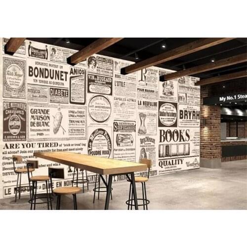 European nostalgic newspaper 3D wallpapers 3d wall paper decorative painting wallpaper for wall home improvement living room