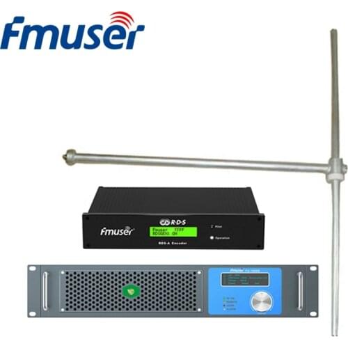 FMUSER FU-1000D Professional 1000Watt 1KW FM Broadcast Radio Transmitter+FU-DV1 Antenna+30m 1/2" Cable With Digital RDS Encoder