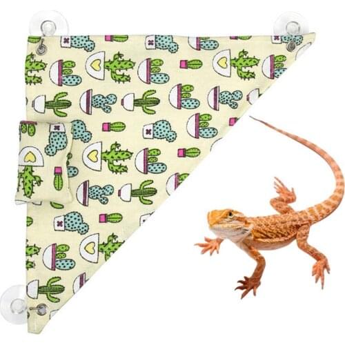 Reptile Bearded Dragon Hammock Canvas Swing Lizard Sleep Hanging Bed With Pillow Reptile Habitat Terrarium Decoration