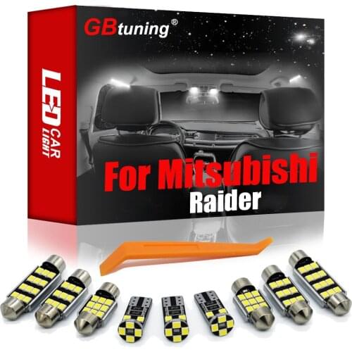 GBtuning Canbus LED Interior Light Kit 14Pcs For Mitsubishi Raider 2006 2007 2008 2009 Car Dome Reading Room Auto Map Bulb Lamp