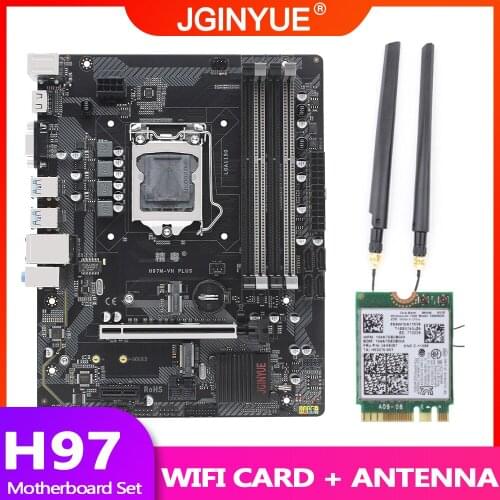 H97 Motherboard LGA 1150 set kit with wifi card and antenna For Pentium/Core/Xeon processor DDR3 memory M.2 NVMe H97M-VH PLUS