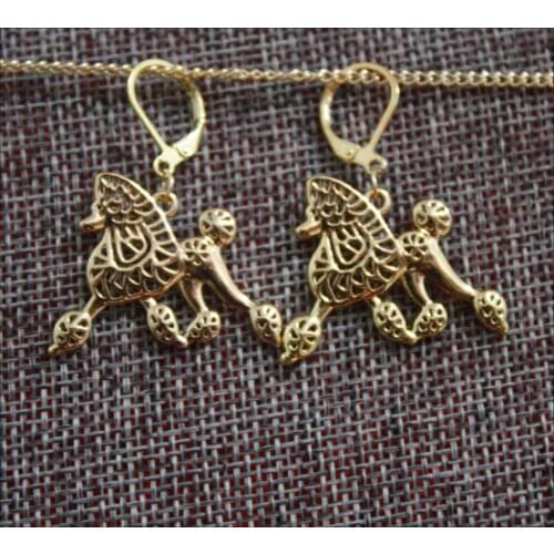 Fashion Style Cartoon Alloy poodle dog Earring jewelry golden color plated mini animal Earing 12pair/lot