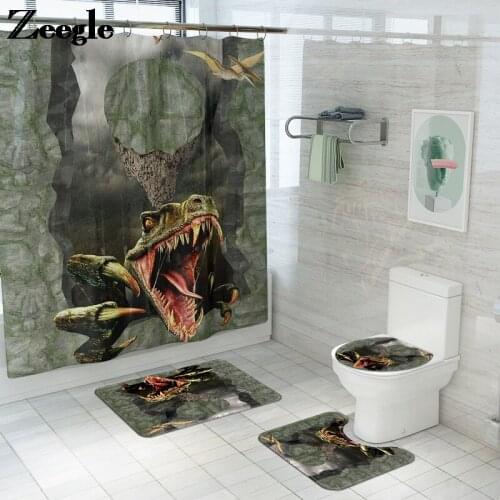 Cartoon Bathroom Bath Mat Home Decor Bath Carpet and Shower Curtain Set Toilet Anti-slip Floor Carpet for Bathroom Printed
