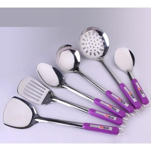 COOKING TOOLS SET 6PCS SPOON SPATULA COLANDER SHARPENER SCOOPS KITCHEN UTENSIL