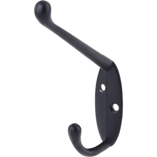 New 9 Pack Coat Hooks Wall HooksHeavy Duty Wall Mounted for Hat Hardware Dual Prong Retro Coat Hanger with 20 Screws（Black/Gold