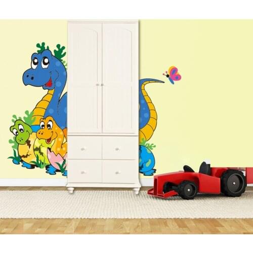 New Cute Baby Dinosaur Children Kids Room Bedroom Nursery Door Decoration Wall Stickers Home Decor Adesivo Para Paredes Posters