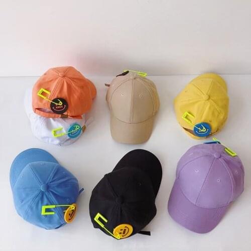 Autumn Baseball Caps For Kids Boys Girls Spring Summer Cotton Baby Sun Hats Fashion Pin Smile Accessories Children Hat
