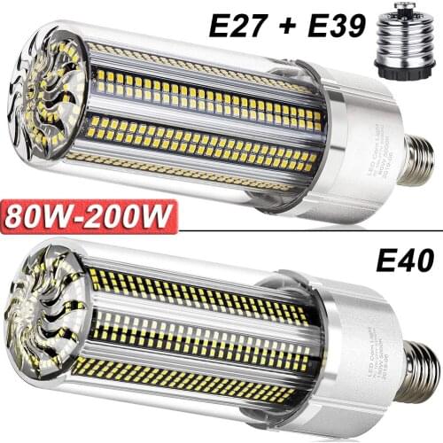 Sale 80W-200W Super Bright Corn LED Light Bulb Built-in Heat Dissipation Fan Ceiling Lighting Garage Shop Factory D30
