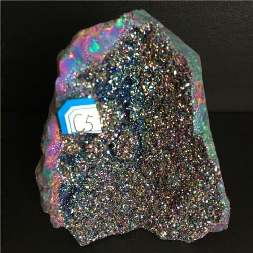 Rare and Beautiful Blue Flame Halo Quartz Crystal Cluster Specimen