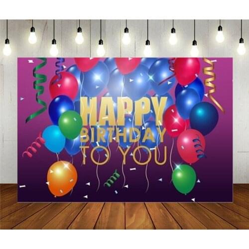 Photo Studio Props Photography Backdrop Balloons On Purple Vinyl Background Cloth Birthday Party Decoration