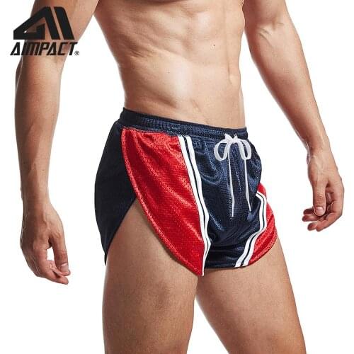 AIMPACT Marathon Shorts 2020 Mens Split Side Shorts Gym Fun Party Workout Running Shorts Boxer Underwear Jogging Loungewear