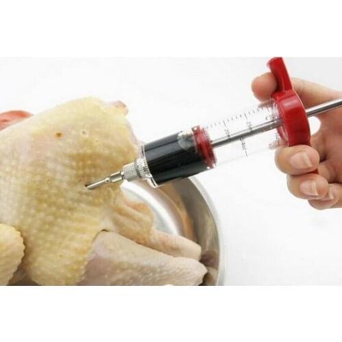 Marinade Injector Flavor Syringe Cooking Meat Poultry Turkey Chicken BBQ Tool