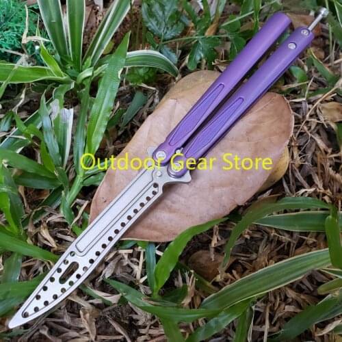 THEONE III 3 Butterfly Trainer Knife Bidirectional KVT Bearing System Titanium Handle D2 Blade Camping Folding Knife