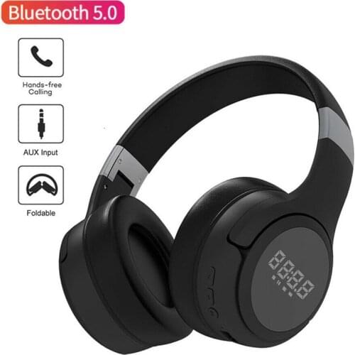 Headset Foldable Wireless Earphone Noise Cancelling Stereo Handsfree Sport Game Headphone with Mic for iPhone Android