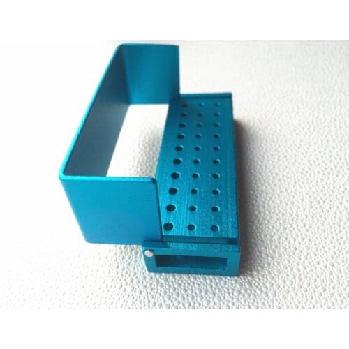 Dental 30 Holes Bur Holder Stand Autoclave Disinfection Box Case B004 blue