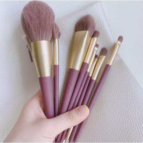9PCS Super Soft Purple Makeup Brushes Foundation Powder Blush Eyeshadow Blending Cosmetic Set Tools Brochas Maquillaje