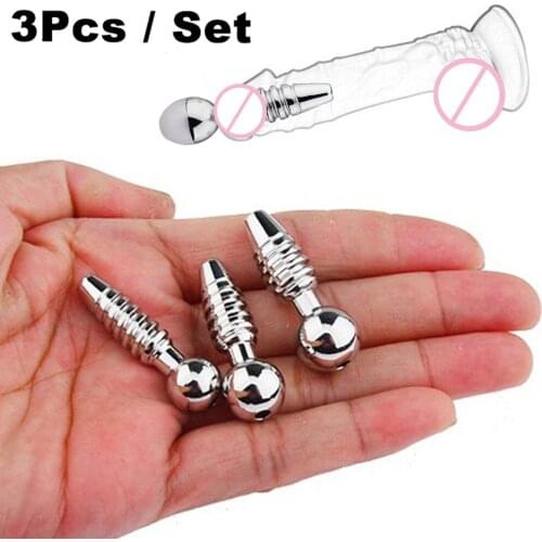 3pcs/set Metal Urethral Sonde Urethra Plug for Men Masturbator Metal Penis Plug Urethral Dilator Catheters Sounds 10mm 9mm 8mm