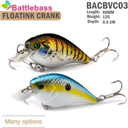 BATTLEBASS 1PC 60mm 12g Blitz Crank Floating Fishing Lure Rattle Sound Wobbler Square Bill Artificial Medium Diving Crankbaits
