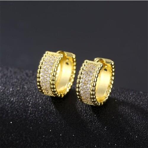 YJGS New Fashion For Women Hoop Earrings Exquisite Small Full Inlaid Zircon Huggie Earrings Jewelry Gifts