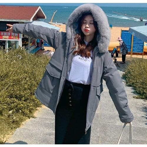 Plus Size Cotton Coat For Women Hooded Collar Long Sleeve Thick Korean Patchwork Pockets Coats Female 2020 New Clothing