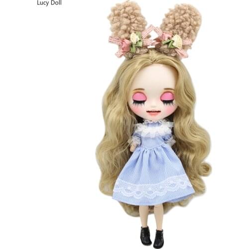 1/6 Bjd Customized Doll Factory Blythee Doll White Skin Joint Body Golden Hair, New Matte Face With Teeth, 30cm BL3227