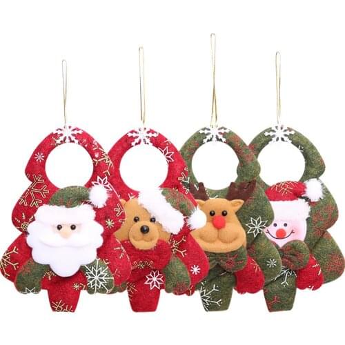 1 Set Christmas Ornaments DIY Xmas Gift Santa Claus Snowman Tree Pendant Doll Hang Decorations for Home 2020 New Year
