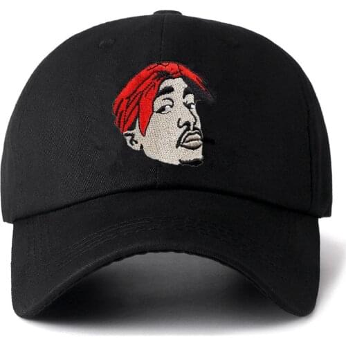 1 Pcs 2PAC Cap Tupac Shakur Cap Rap Singer Hip Hop Baseball Caps Head Portrait Cotton Unique Personality Fans Snapback Dad Hat