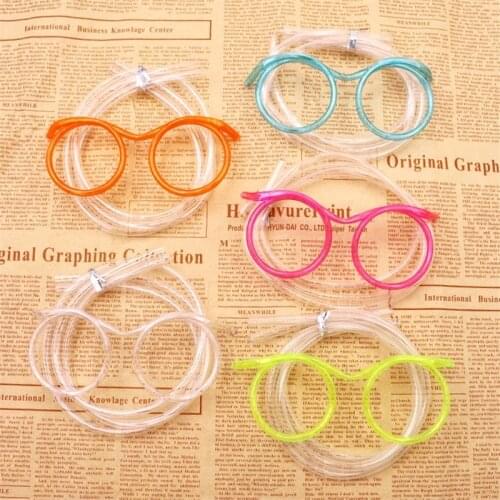 1PCS Tool Gags & Practical Jokes Fun Soft Plastic Straw Funny Glasses Party Supplies Bar Supplies Kids Baby Birthday Party Toys