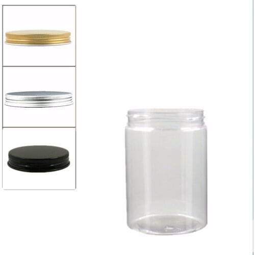 10pc/Lot 300ml Clear/Amber Round Pet Jar Bottle Container With Sliver/Gold Aluminium Cap W/Pe Liner,Plastic Container,Packaging
