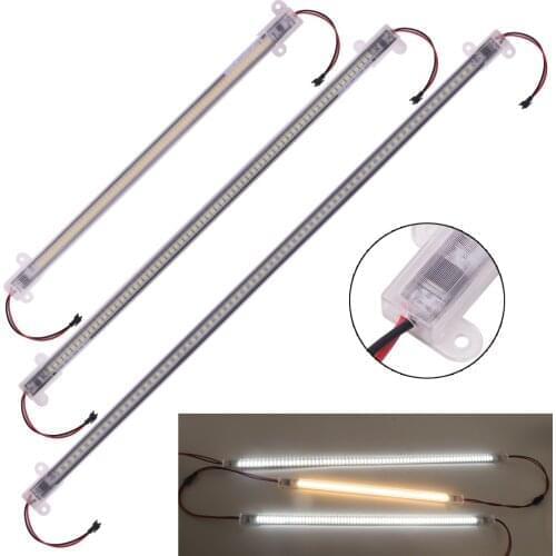 10pcs/lot LED Bar Light 220V Aluminium Profile Rigid Strip 8W 2835 50cm 72LED Clear Cover Hard Tube Lamp Cabinet Kitchen Light