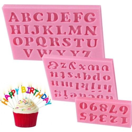 3pcs/set Number Letter Shape Silicone Mold Cake Decoration 3D Food Grade Soap Chocolate Moulds
