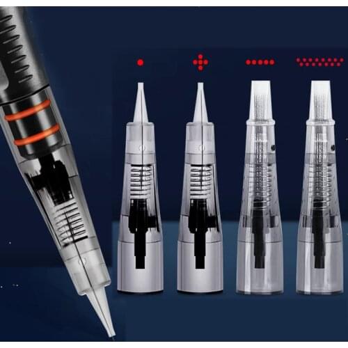 30/50/100pcs Makeup Microblading Needles Eyebrow Lip Tattoo Needle Cartridges For Permanent Makeup Eyebrow Lips Digital Machine