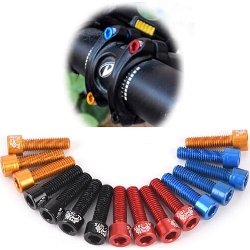 4Pcs M5 Bicycle Handlebar Stem Screw Aluminum Alloy Mountain Road Fixed Gear Stem Riser Bolts For MTB Bike Cycling Parts