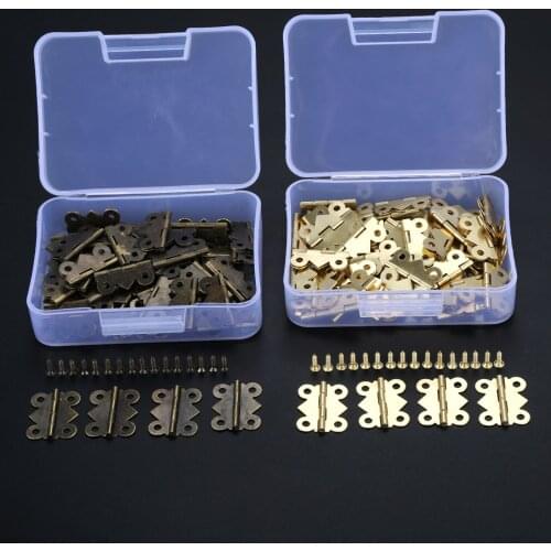 40pcs 25x20mm Butterfly Door Hinge Cabinet Jewellery Box Decorative Hinges Furniture Hardware With Screw