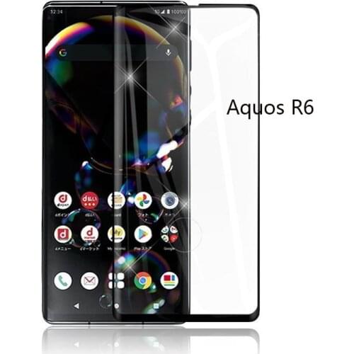 9H Tempered Glass for Sharp Aquos R6 r6 Screen Protector for AQUOS R6 3D Curved Edge Full Cover Glass Protective Cover Film
