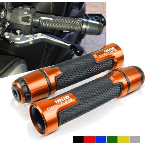 For 1050 1190 1290 ADVENTURE 2016 22mm 7/8'' CNC Aluminum Rubber Motorcycle Anti-Skid Handle Grips grips handlebar