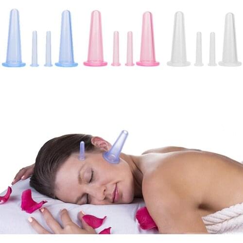 4pcs vacuum Cupping Cans for massage ventosa celulitis suction cup chinese Suction Cups Face neck massage cans anti cellulite