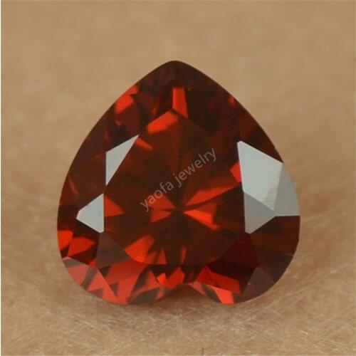 Sale 2*2~15*15mm 5A Dark Red Garnet Synthetic Cubic Zirconia Stone Heart Shape Beads Loose CZ Crystal Gems For Jewelry Pendant