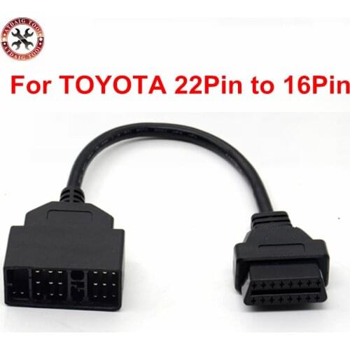 For Toyota 22 Pin To 16 Pin OBD2 Diagnostic Adapter Cable For Toyota Car 22pin to 16pin OBD To OBD2 Connect Cable CNP Free