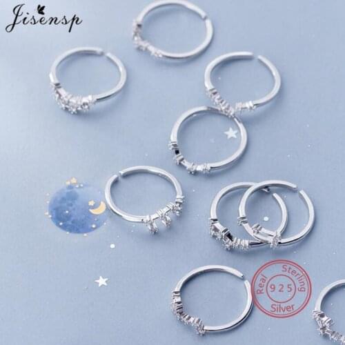 Women 12 Constellation CZ Opening Rings Fine Jewelry Pure 100% 925 Sterling Silver Zodiac Signs Finger Rings Best Friend Gifts
